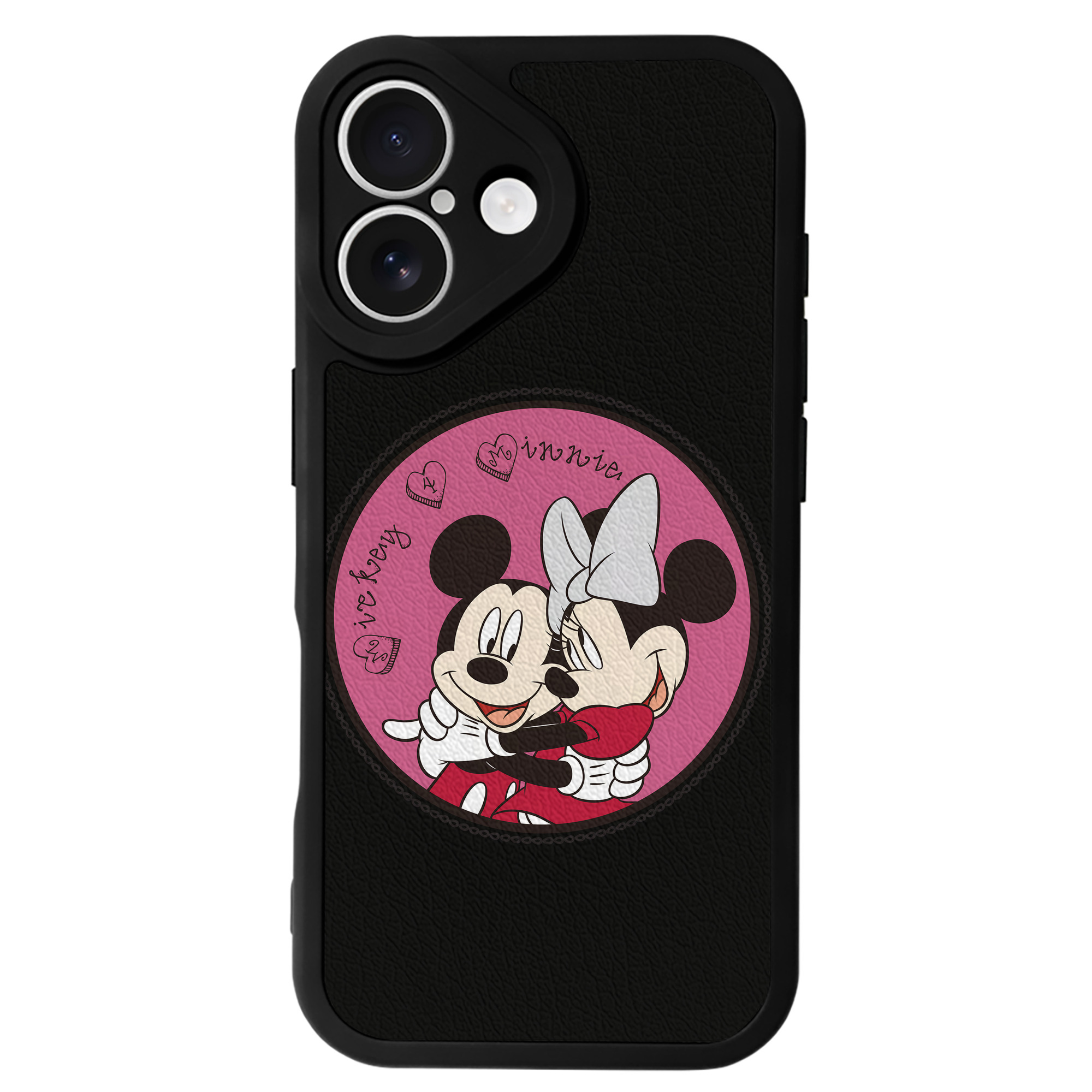 （画像用） ミッキーマウス Mickey Mouse 【iPhone 16シリーズ対応】シリコンスマホケース（レザー調） 材質：シリコン